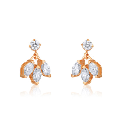 Solid Gold 0.6ct Natural Diamond Multi Pierce Dangle Drop Stud Earrings