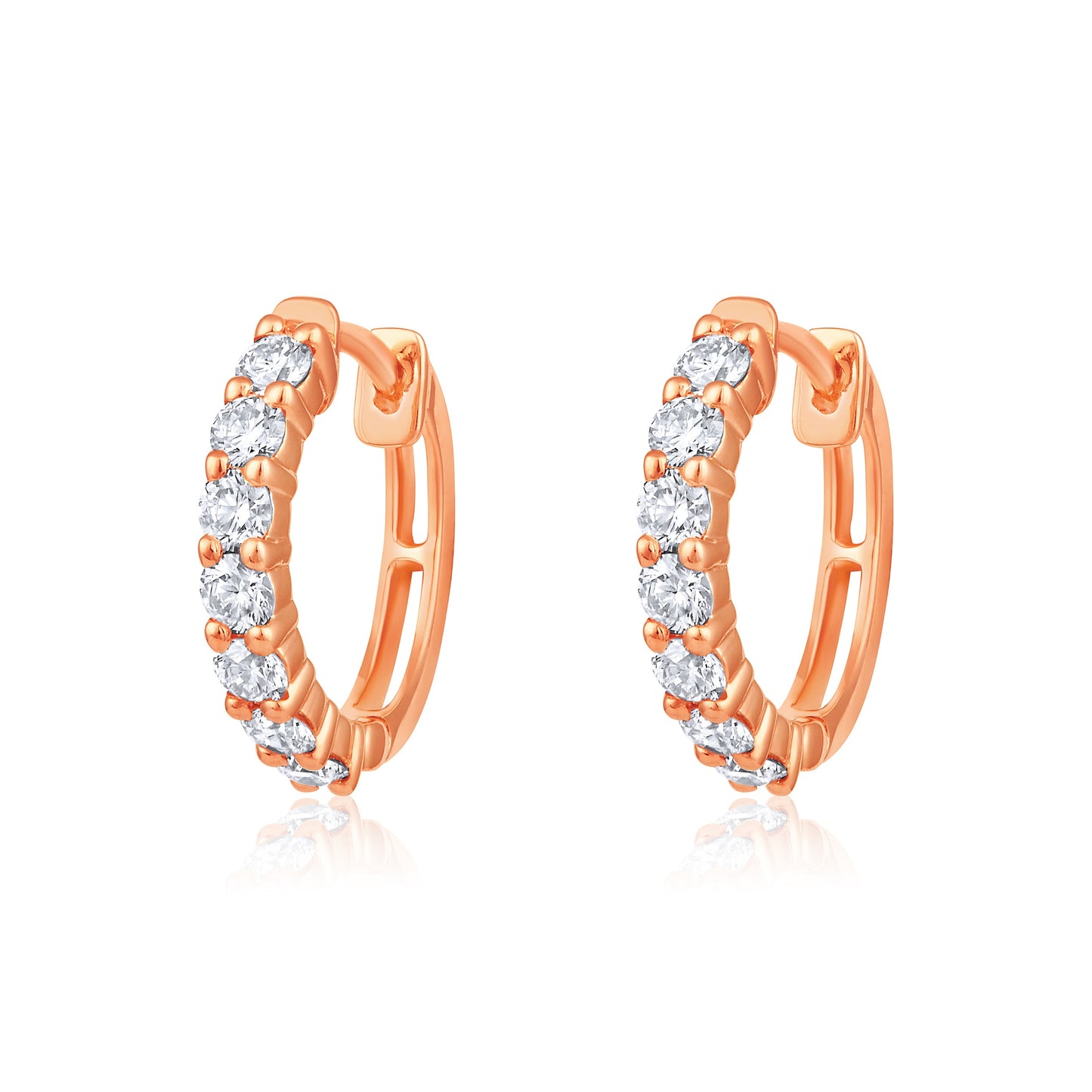 Solid Gold 0.64ct Natural Diamond Huggie Earrings