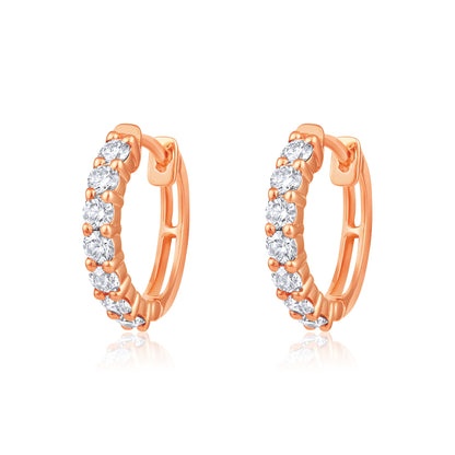 Solid Gold 0.64ct Natural Diamond Huggie Earrings