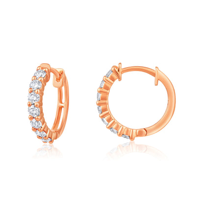 Solid Gold 0.64ct Natural Diamond Huggie Earrings