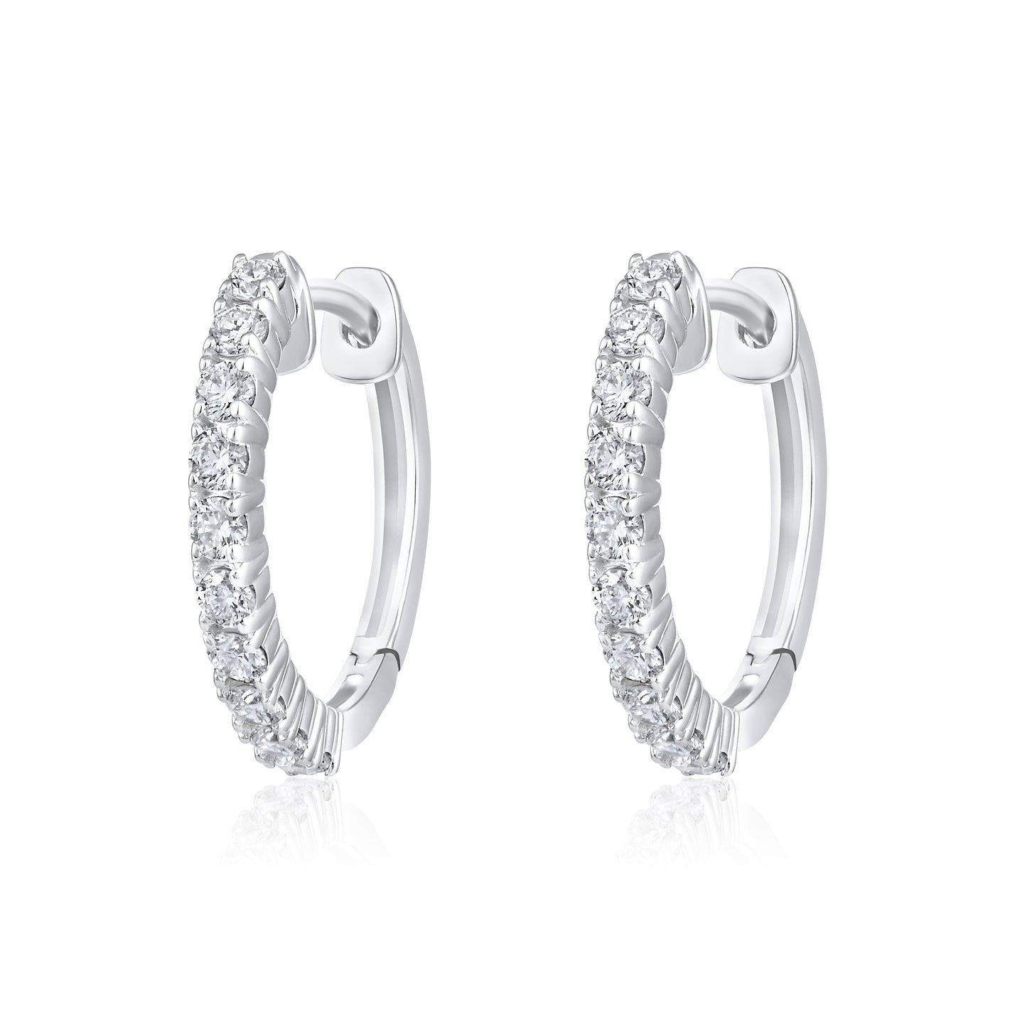Solid Gold 0.6ct Natural Diamond Huggie Earrings