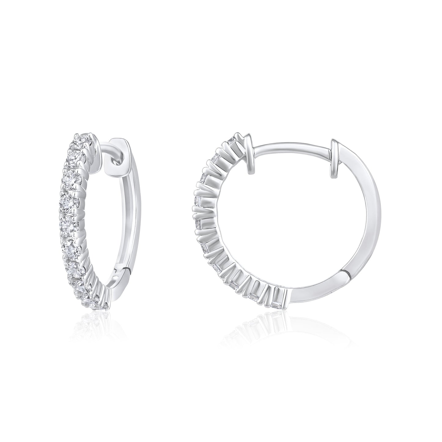 Solid Gold 0.6ct Natural Diamond Huggie Earrings