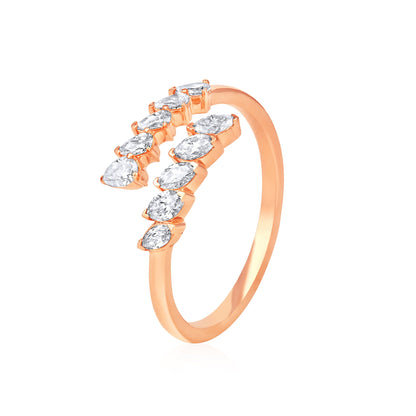 Solid Gold 0.6ct Natural Diamond Pear Marquise Wrap Ring