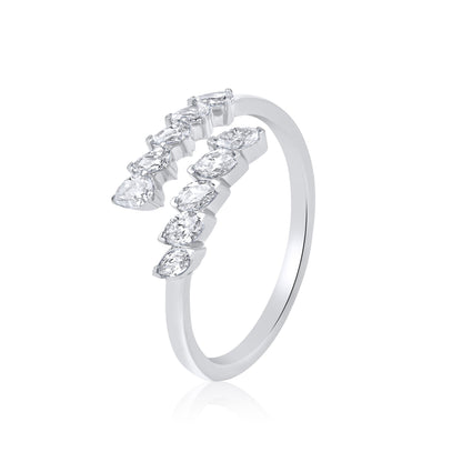 Solid Gold 0.6ct Natural Diamond Pear Marquise Wrap Ring