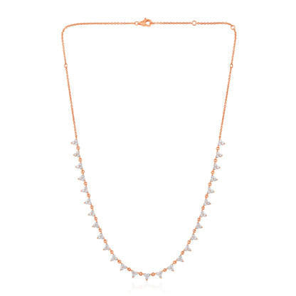 Solid Gold 2.4ct Natural Diamond Trio Trinity Link Necklace