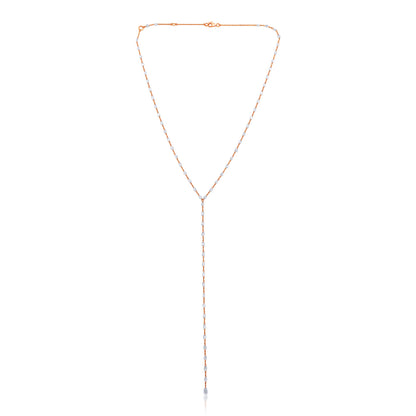 Solid Gold 3.4ct Natural Diamond Rose Cut Lariat Y Drop Necklace