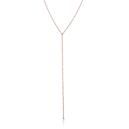 Solid Gold 3.4ct Natural Diamond Rose Cut Lariat Y Drop Necklace