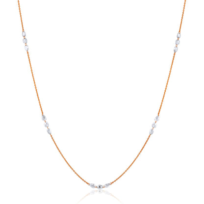 Solid Gold 1.8ct Natural Diamond Rose Cut By Yard Multi Shape Necklace