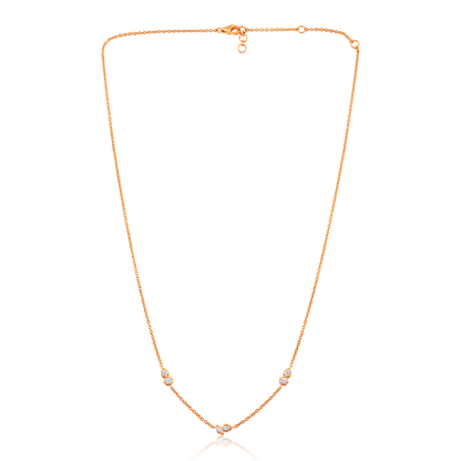 Solid Gold 0.4ct Natural Diamond Pear Marquise Spike By Yard Necklace