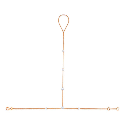 Solid Gold 0.7ct Natural Diamond Rose Cut Multi By Yard Ring Bracelet Hand Chain