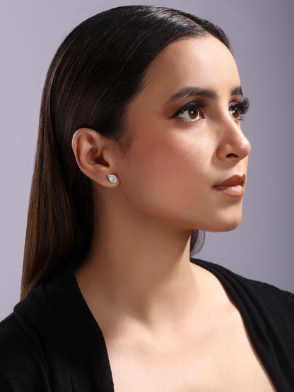 Solid Gold 0.74ct Natural Diamond Pear Halo Tear Drop Stud  Earrings