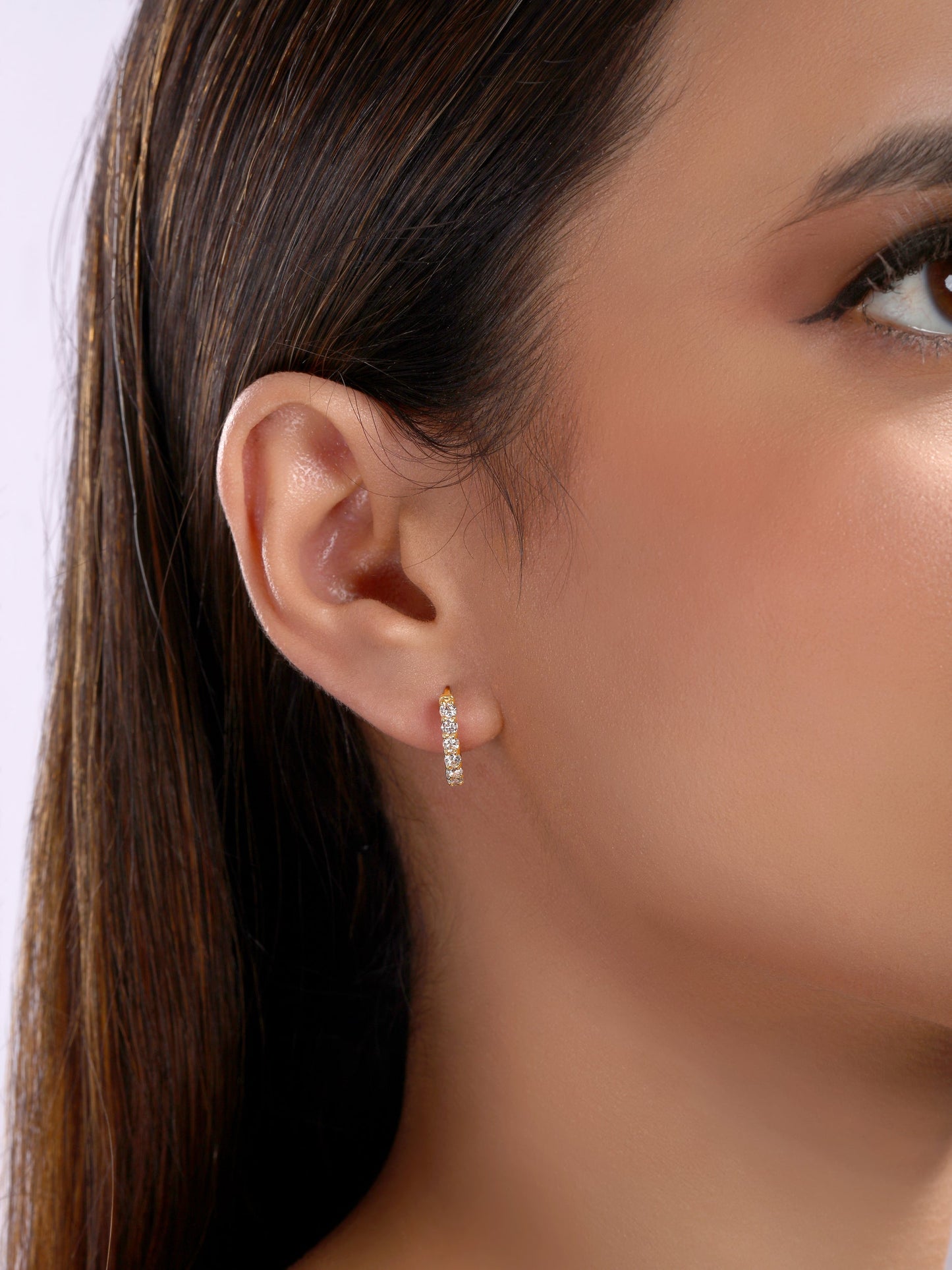 Solid Gold 0.64ct Natural Diamond Huggie Earrings