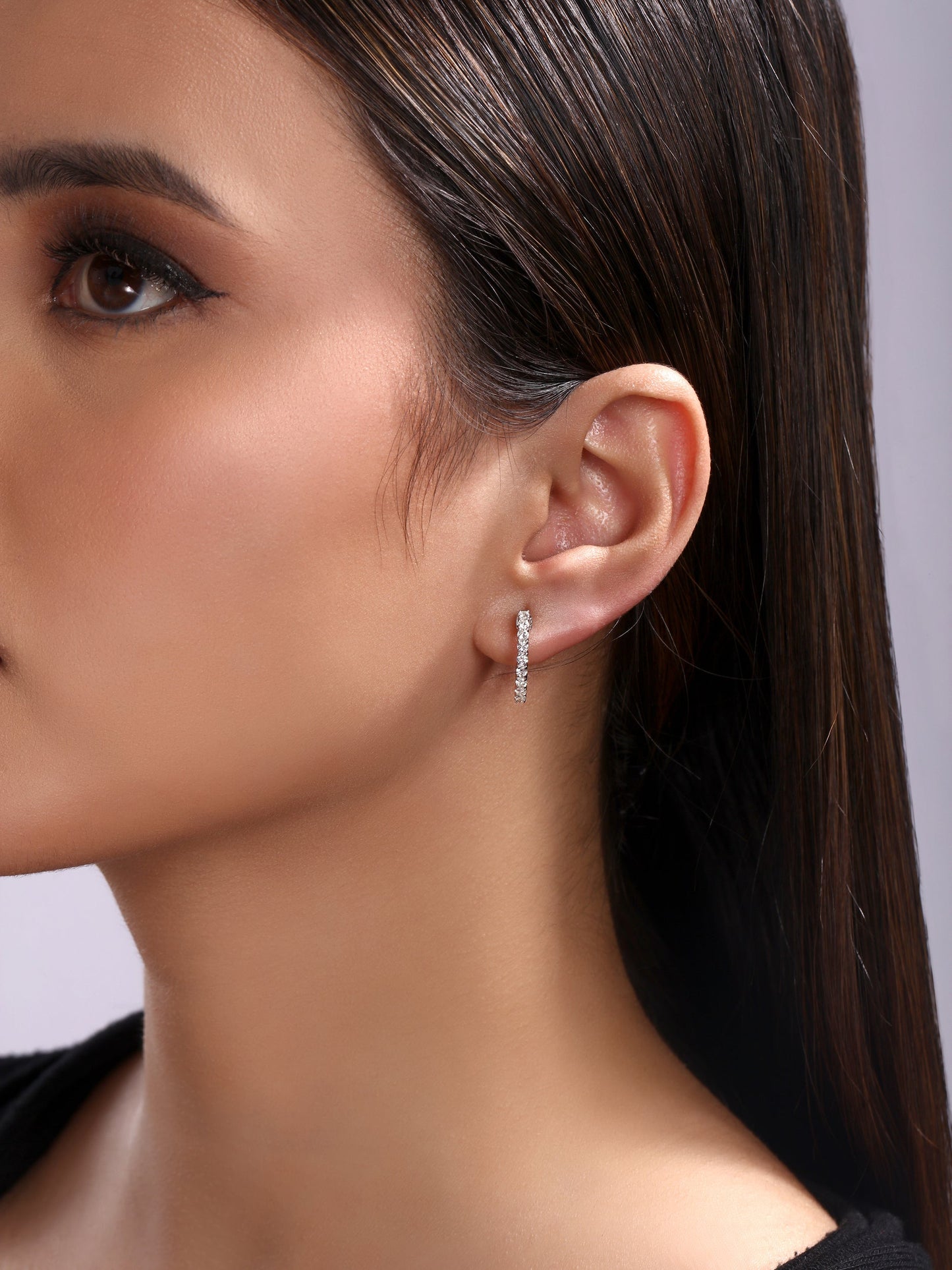 Solid Gold 0.6ct Natural Diamond Huggie Earrings