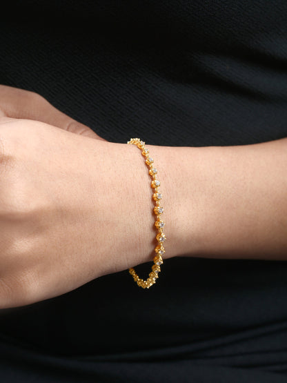 Solid Gold 1.8ct Natural Diamond Spike Bezel Tennis Link Bracelet