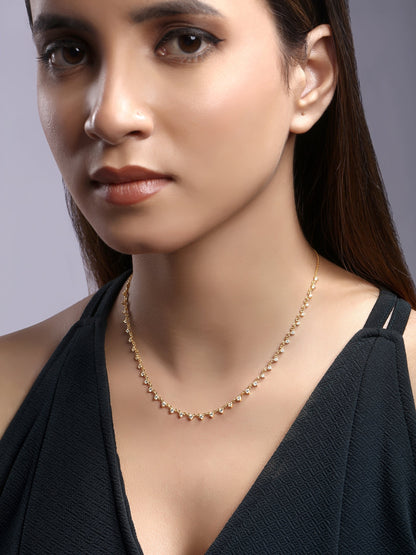 Solid Gold 1.34ct Natural Diamond Bead Link Chain Necklace