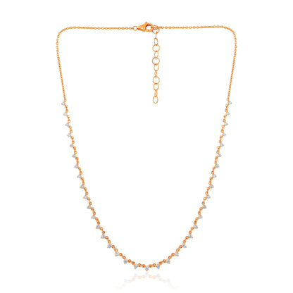 Solid Gold 1.34ct Natural Diamond Bead Link Chain Necklace