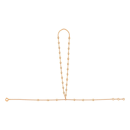 Solid Gold 0.64ct Natural Diamond By Yard Ring Bracelet Hand Chain