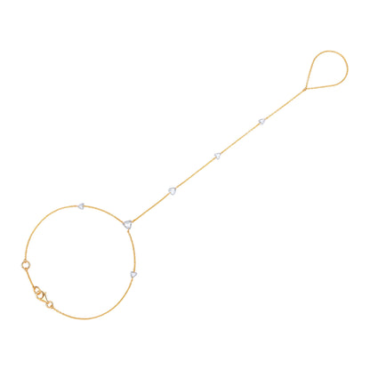 Solid Gold 0.7ct Natural Diamond Rose Cut Multi By Yard Ring Bracelet Hand Chain