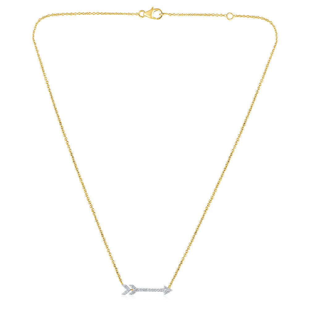 Solid Gold 0.3ct Natural Diamond Arrow Necklace