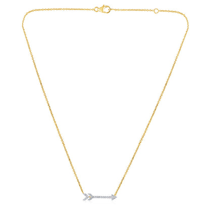 Solid Gold 0.3ct Natural Diamond Arrow Necklace