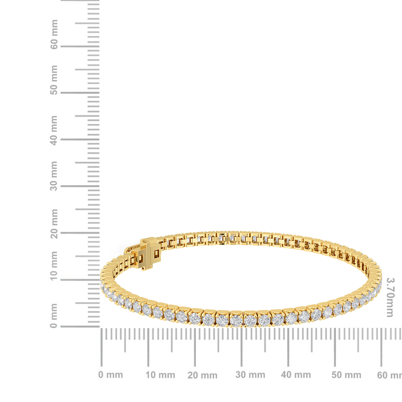 Solid Gold 3.6ct Natural Diamond Flexible Bangle Tennis Bracelet