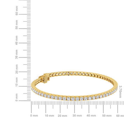 Solid Gold 3.6ct Natural Diamond Flexible Bangle Tennis Bracelet