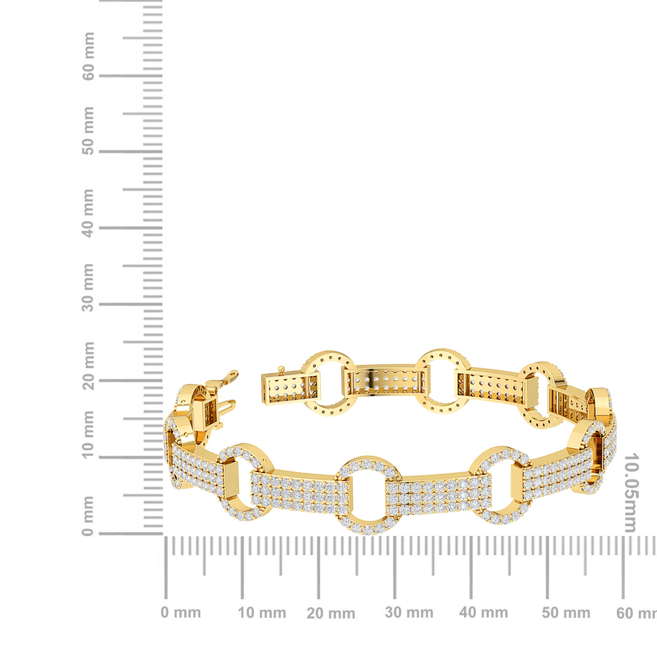 Solid Gold 3.55ct Natural Diamond Chain Link Studded Bracelet