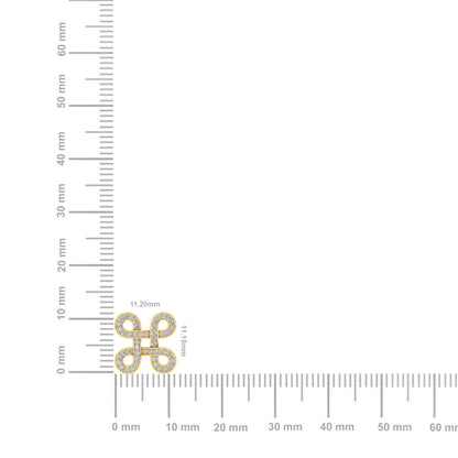 Solid Gold 0.4ct Natural Diamond Hash Charm Stud Earrings