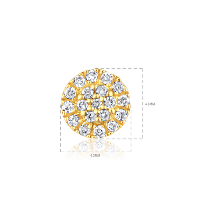 Solid Gold 0.1ct Natural Diamond Halo Round Studded Stud Earrings