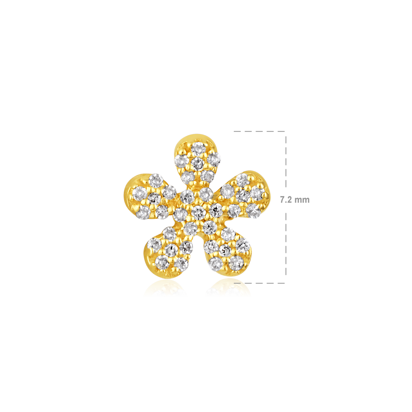 Solid Gold 0.11ct Natural Diamond Floral Studded Stud Earrings