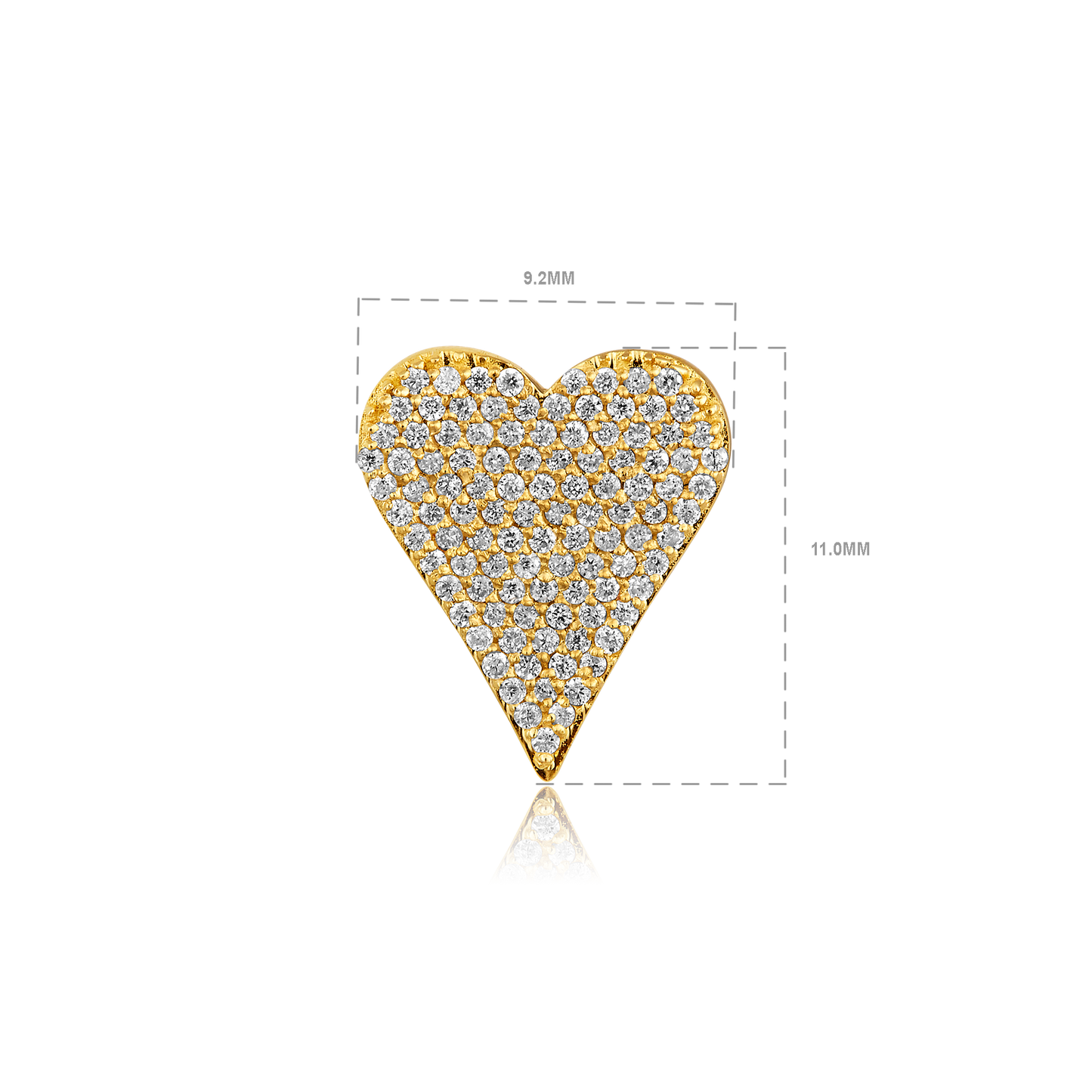 Solid Gold 0.32ct Natural Diamond Heart Studded Stud Earrings