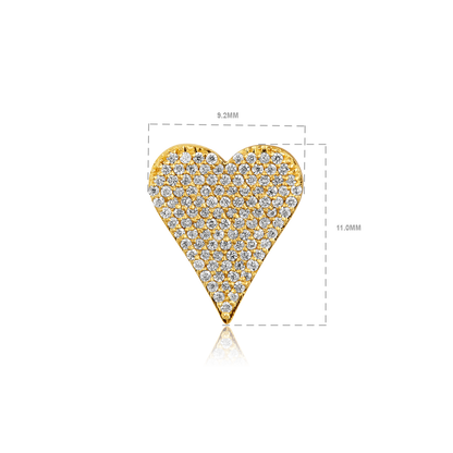 Solid Gold 0.32ct Natural Diamond Heart Studded Stud Earrings