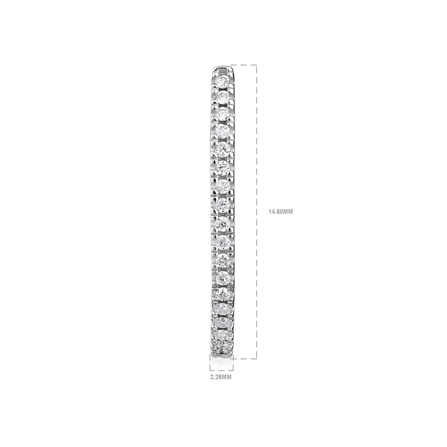 Solid Gold 0.1ct Natural Diamond U Shape Hoop Huggie Earrings