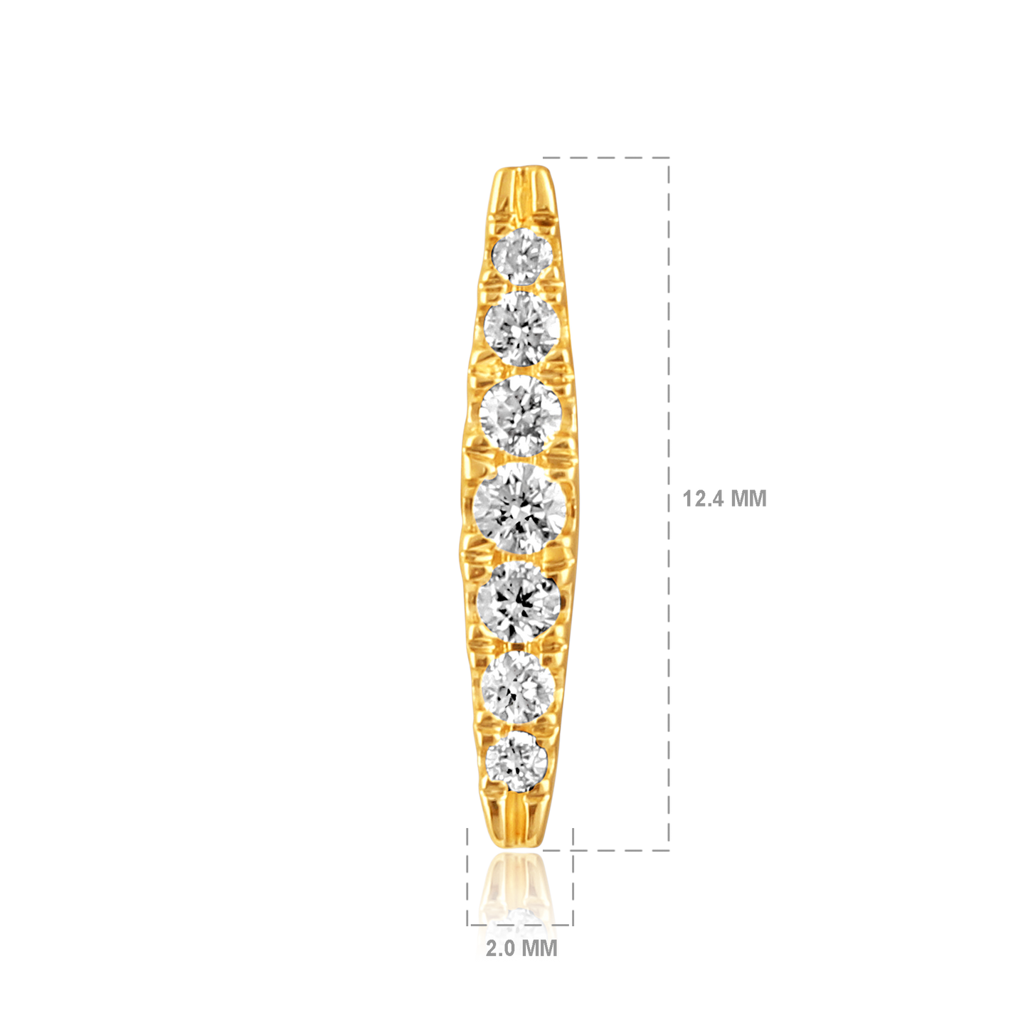 Solid Gold 0.2ct Natural Diamond Drop Multi Pierce Stud Earrings