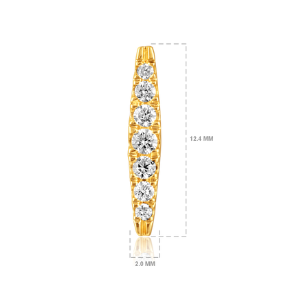Solid Gold 0.2ct Natural Diamond Drop Multi Pierce Stud Earrings