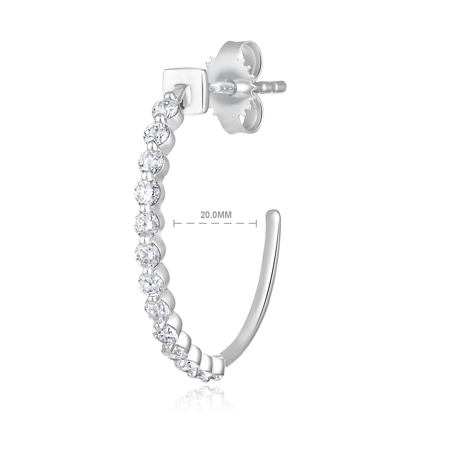 Solid Gold 0.5ct Natural Diamond Open Bead Hoop Stud Earrings