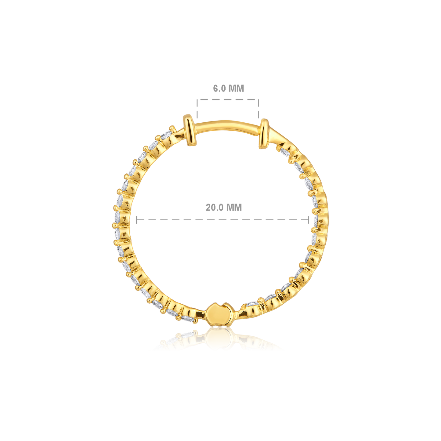 Solid Gold 0.5ct Natural Diamond Inside Out Hoop Earrings