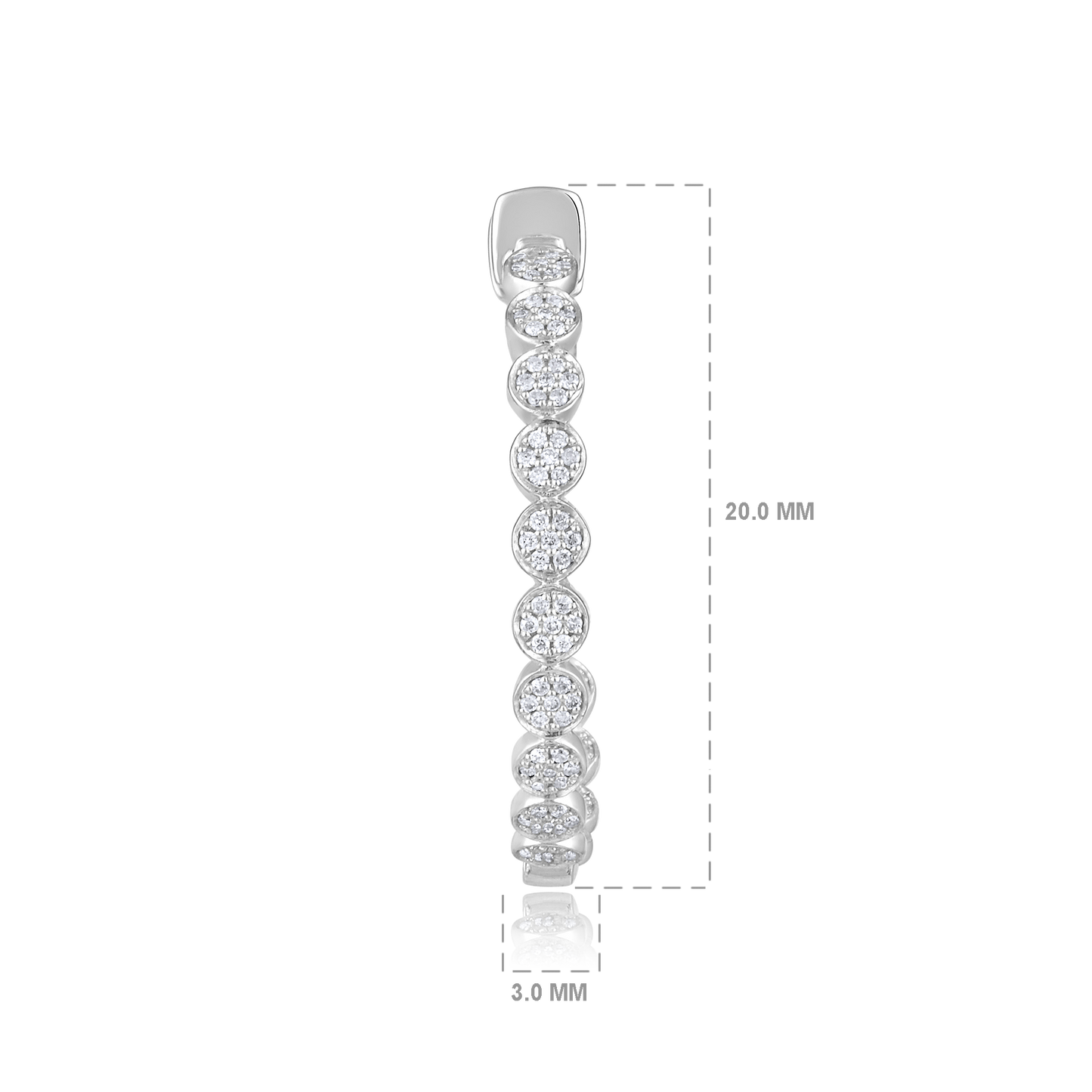 Solid Gold 0.3ct Natural Diamond Round Bezel Hoop Bead Earrings