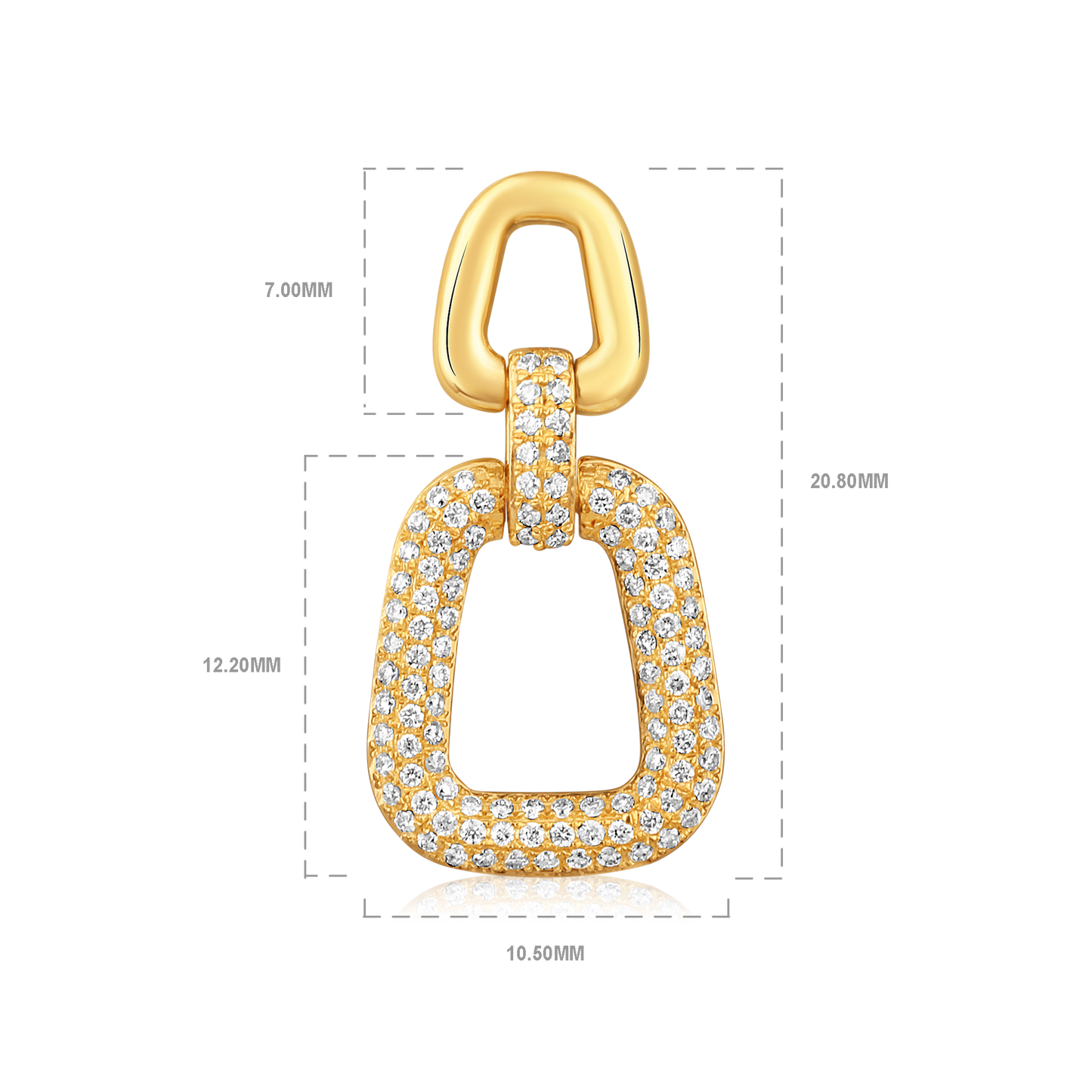 Solid Gold 0.4ct Natural Diamond Chain Link Cuban Dangle Drop Earrings