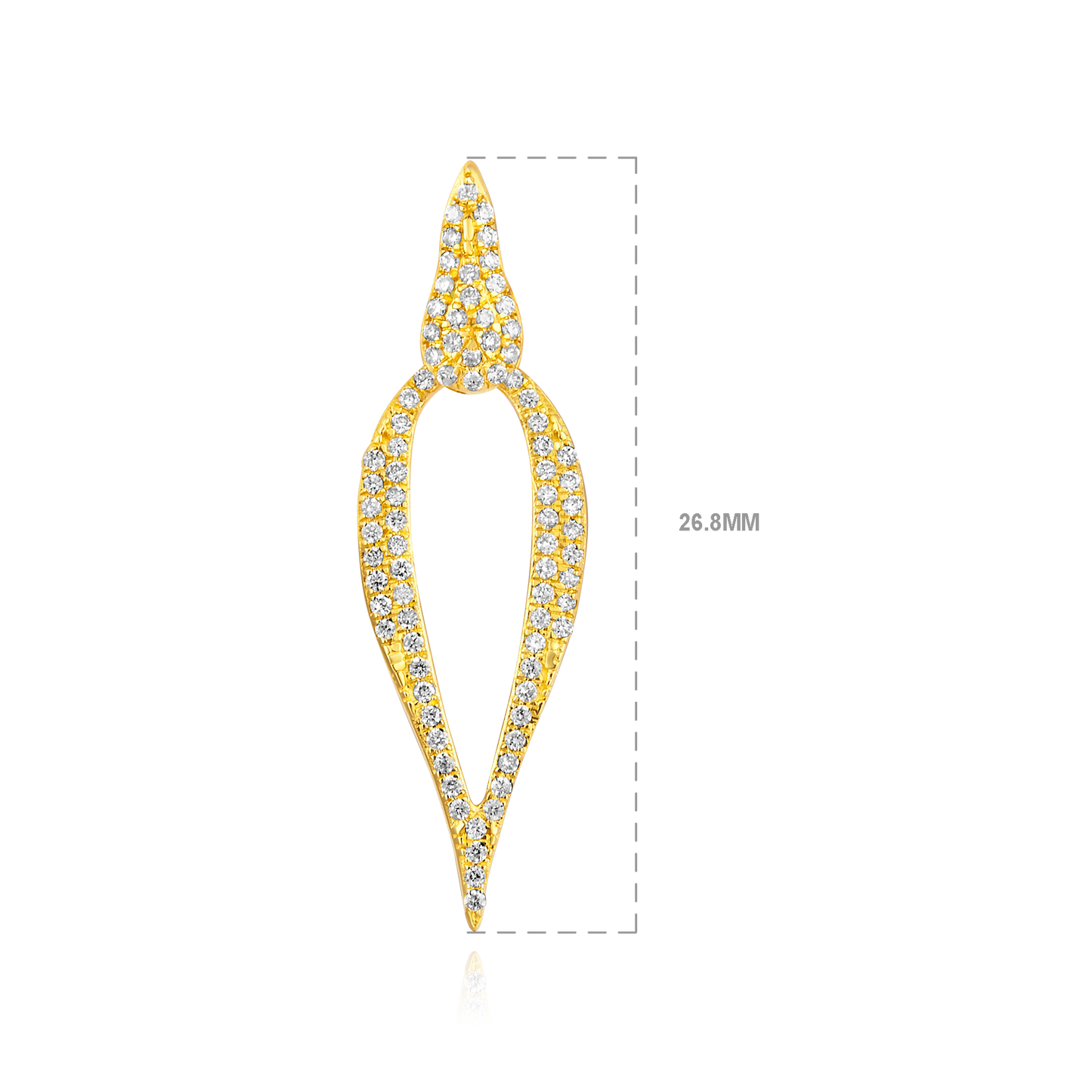Solid Gold 0.3ct Natural Diamond Tear Crown Vintage Long Drop Earrings
