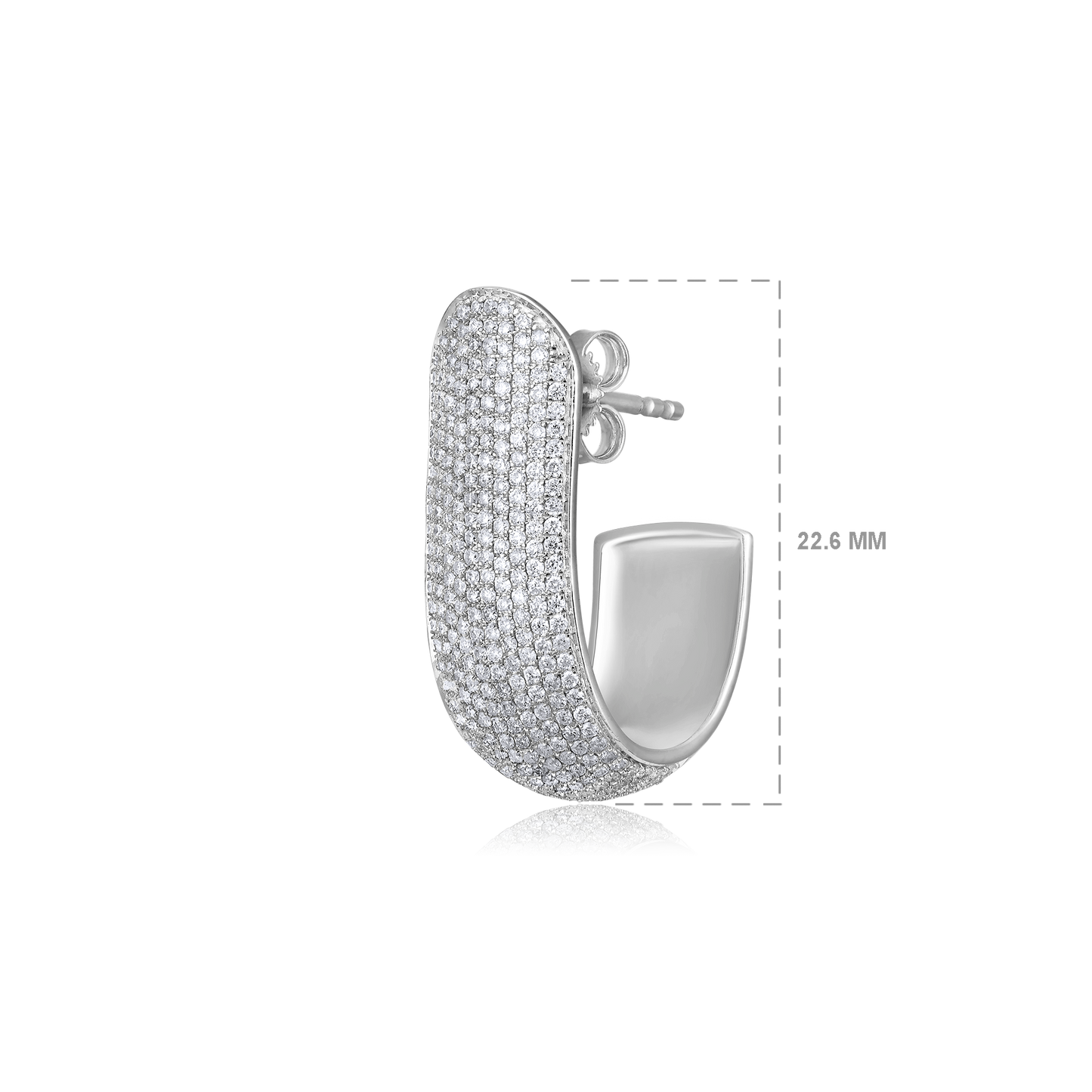 Solid Gold 1.22ct Natural Diamond J Shape Wrap Hoop Studded Earrings