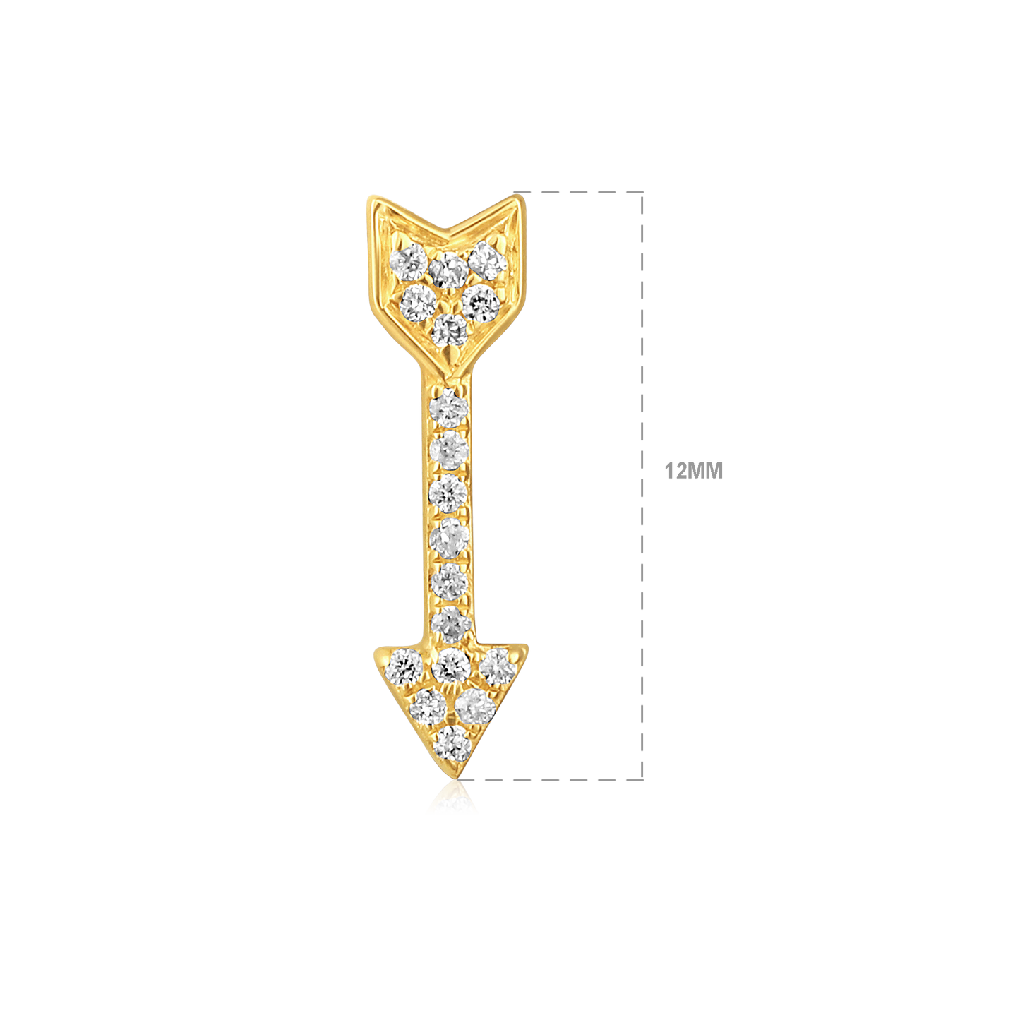Solid Gold 0.1ct Natural Diamond Down Arrow Drop Stud Earrings