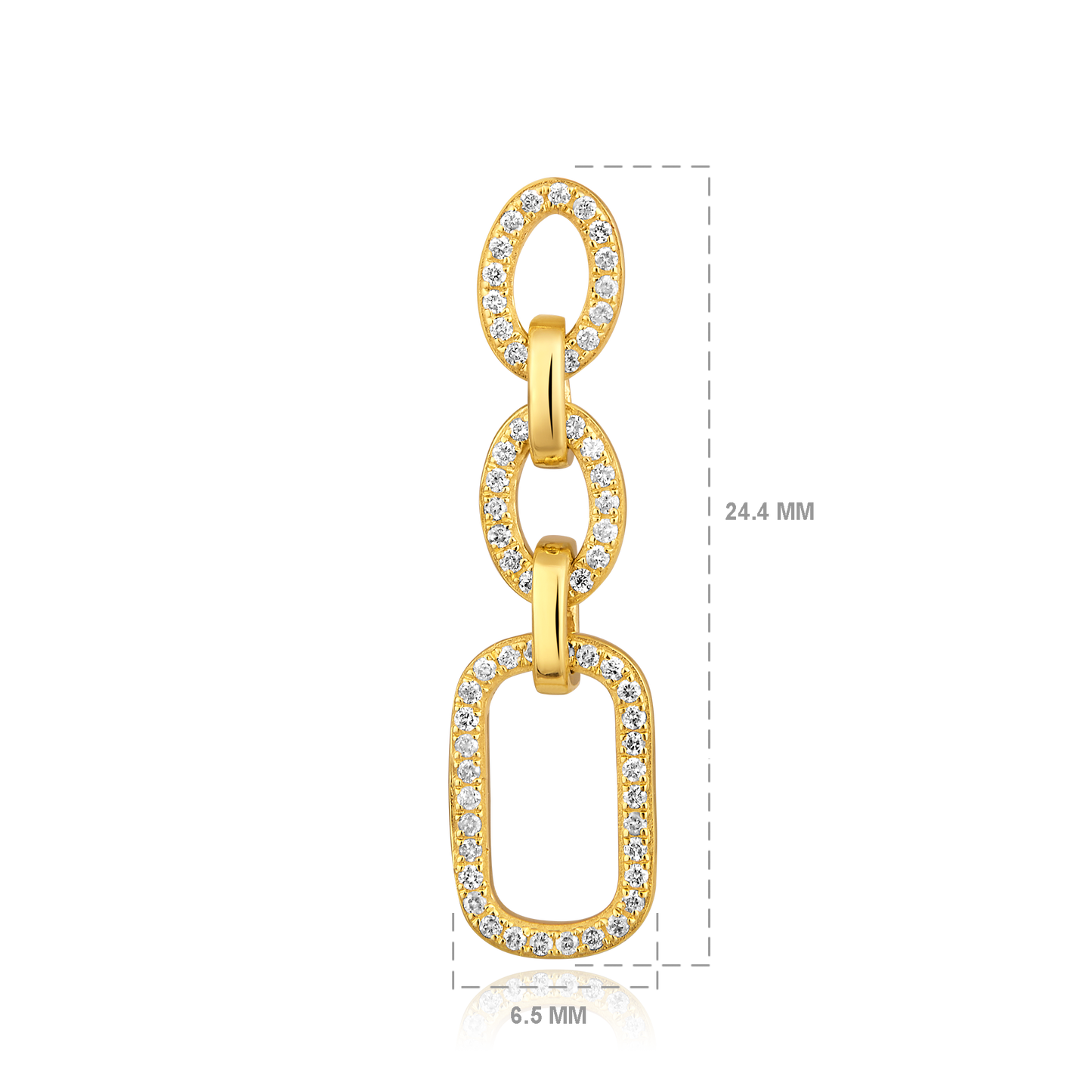Solid Gold 0.24ct Natural Diamond Chain Link Paperclip Drop Earrings