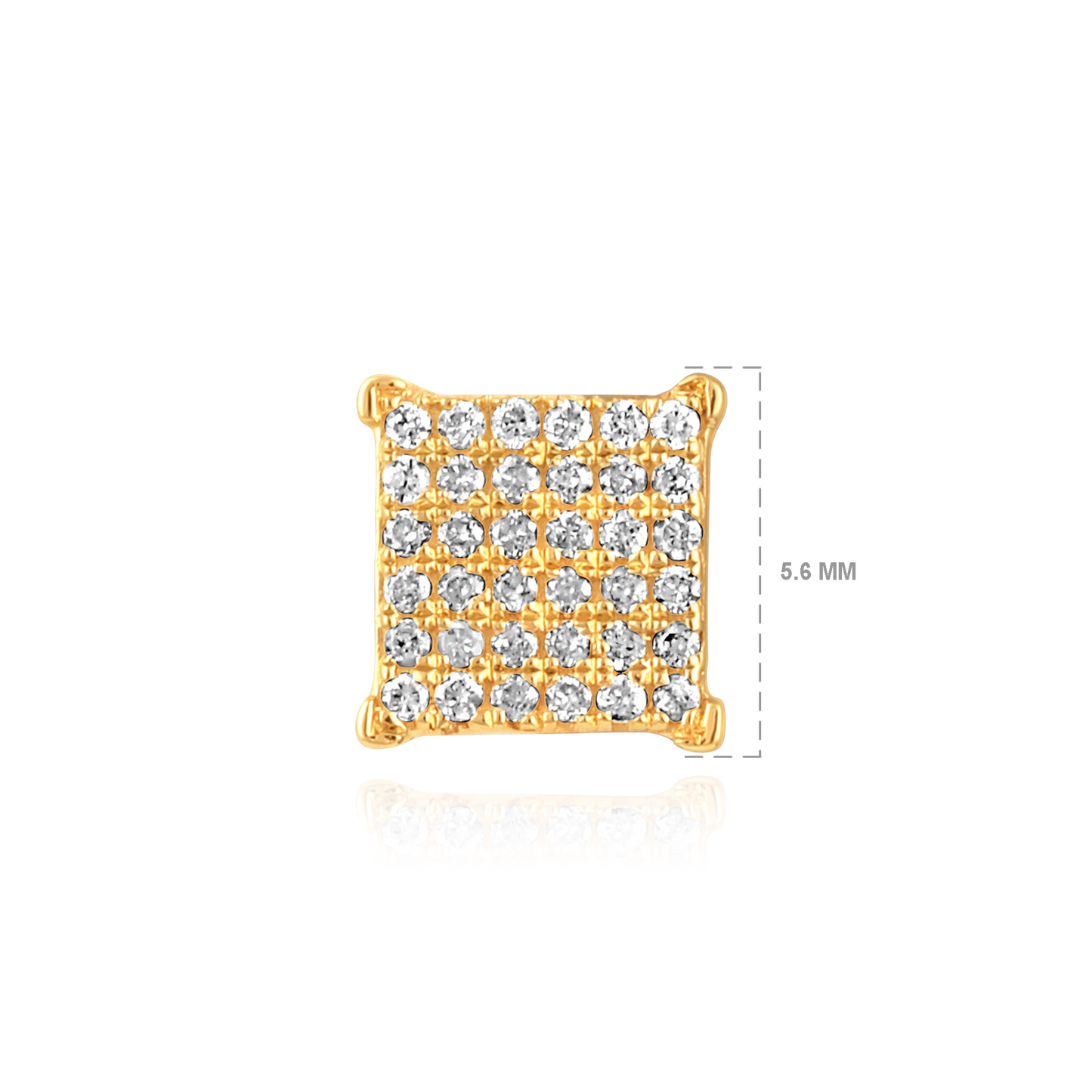 Solid Gold 0.12ct Natural Diamond Square Rhombus Cluster Stud Earrings