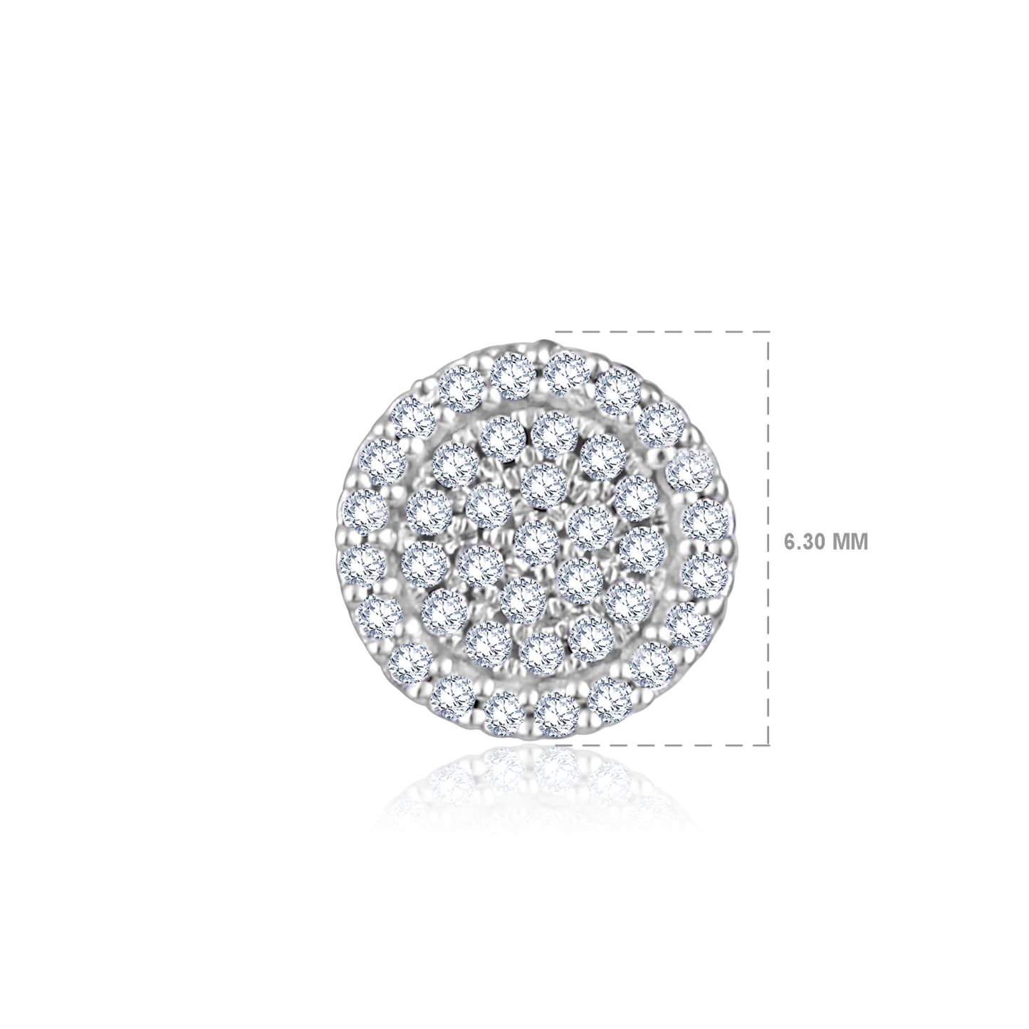 Solid Gold 0.14ct Natural Diamond Halo Round Studded Stud Earrings