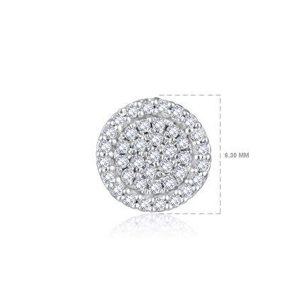 Solid Gold 0.14ct Natural Diamond Halo Round Studded Stud Earrings