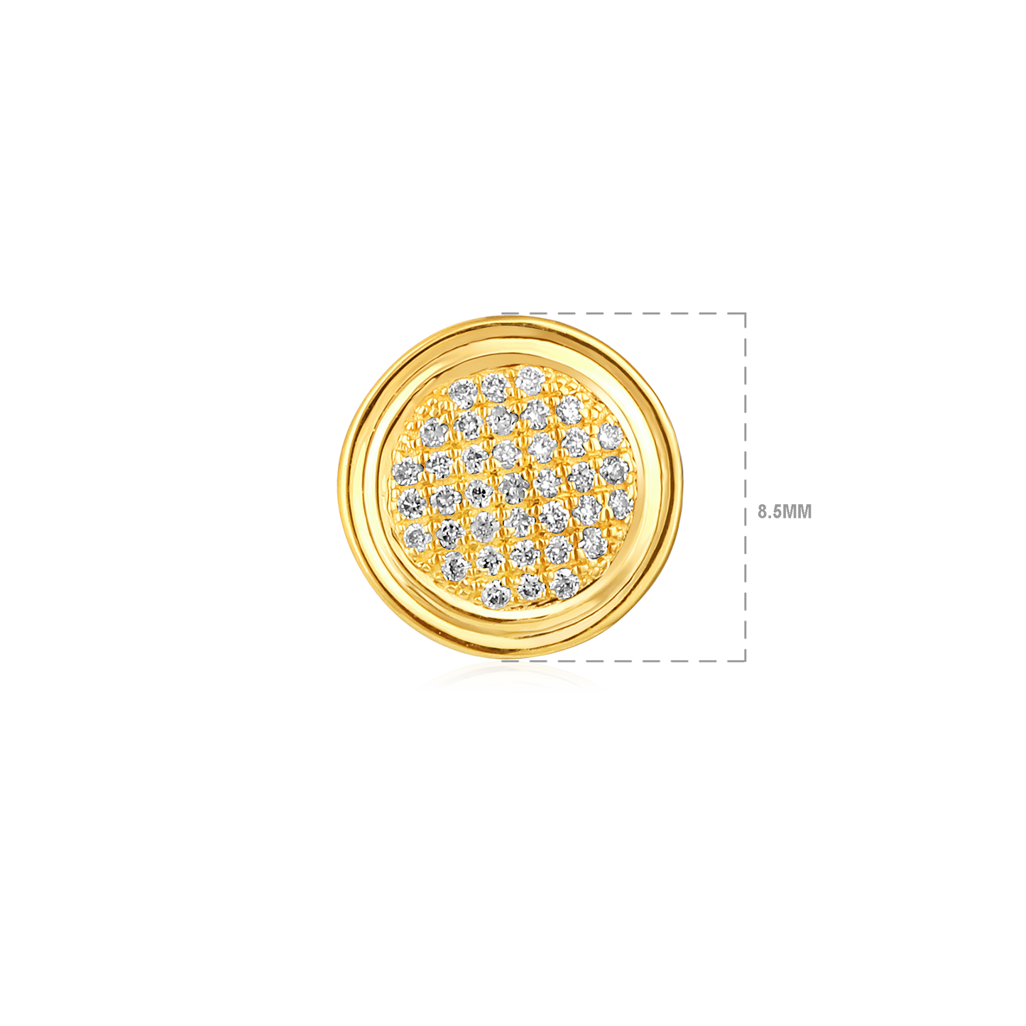 Solid Gold 0.13ct Natural Diamond Round Halo Studded Bezel Stud Earrings
