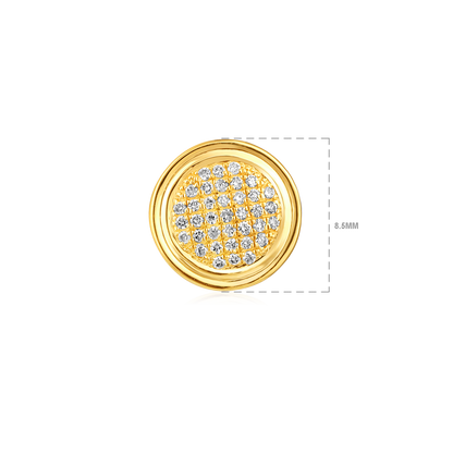 Solid Gold 0.13ct Natural Diamond Round Halo Studded Bezel Stud Earrings