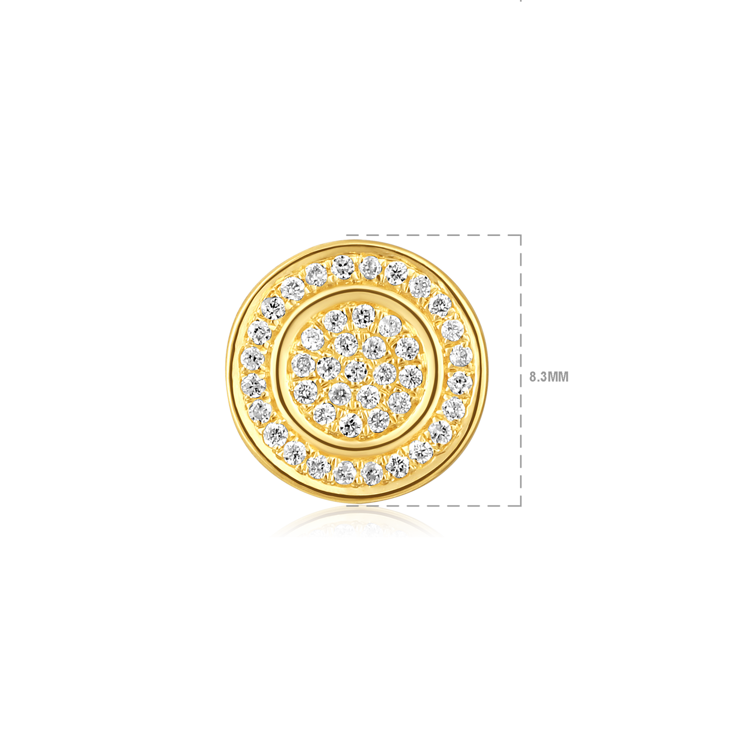 Solid Gold 0.2ct Natural Diamond Round Halo Studded Stud Earrings