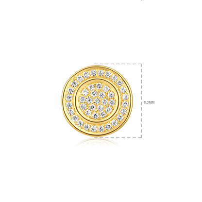 Solid Gold 0.2ct Natural Diamond Round Halo Studded Stud Earrings